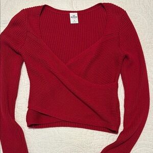 Hollister Cozy Wrap Sweater size smalll Red